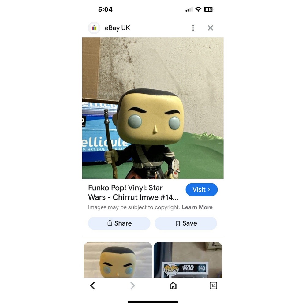 Funko Pop! Vinyl: Star Wars - Chirrut Imwe #140 No Box Bobble Head